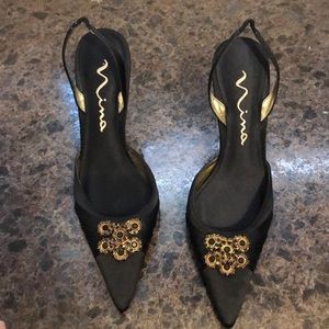 Formal satin sling backs